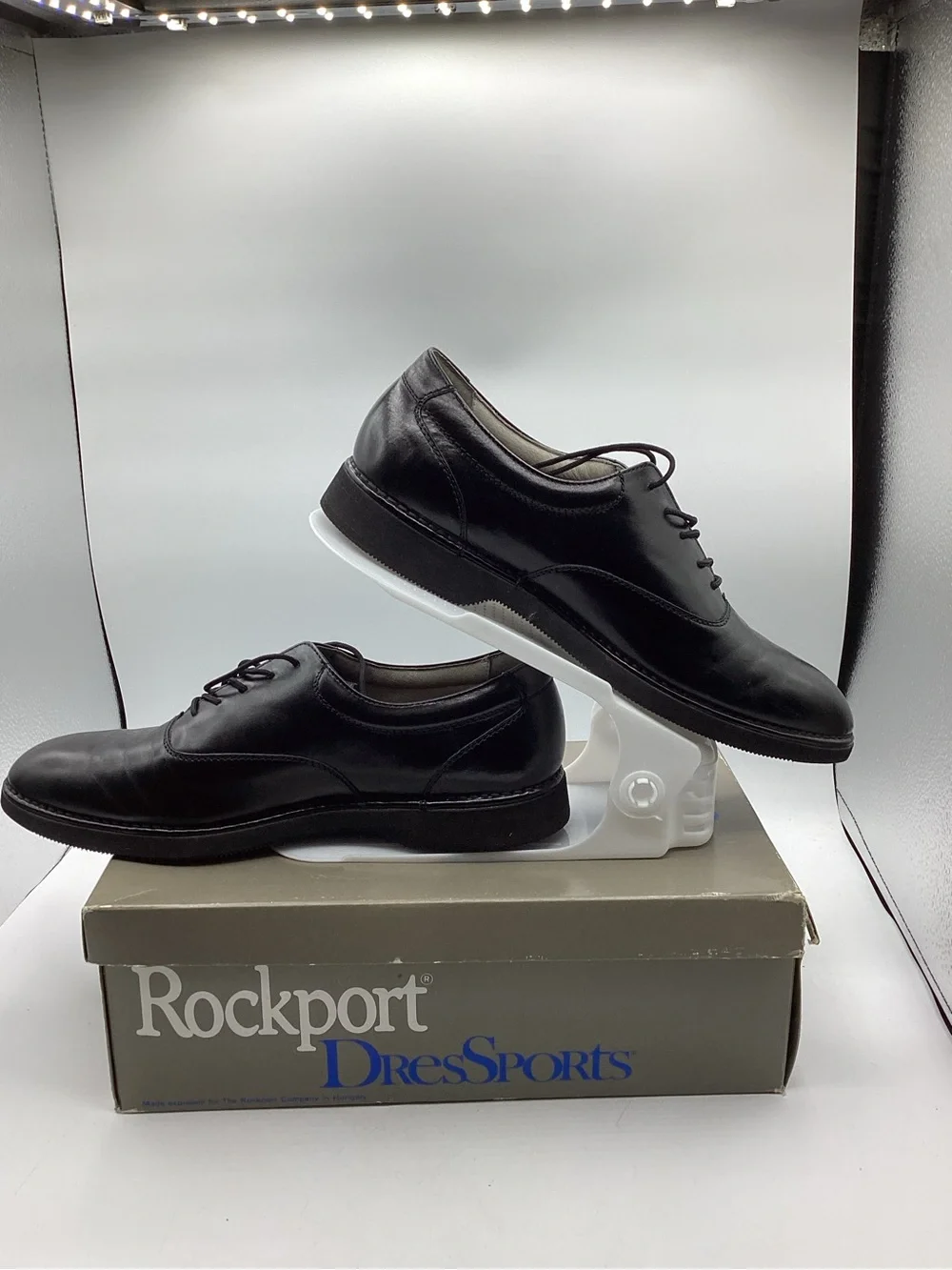 Rockport Men's Black Leather Oxford Dress Shoes Size 10.5